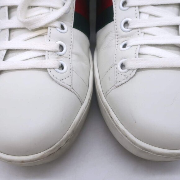 Gucci Ace Bee-Embroidered Fold Down Sneakers White Leather Size 35.5 - Picture 7 of 16